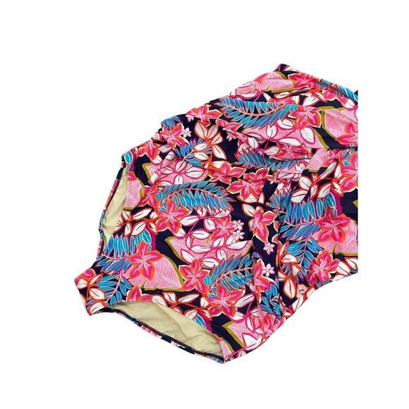 Swimsuits for All Women's 20 Plus Size High Neck Wrap One Piece Swimsuit - Picture 3 of 10